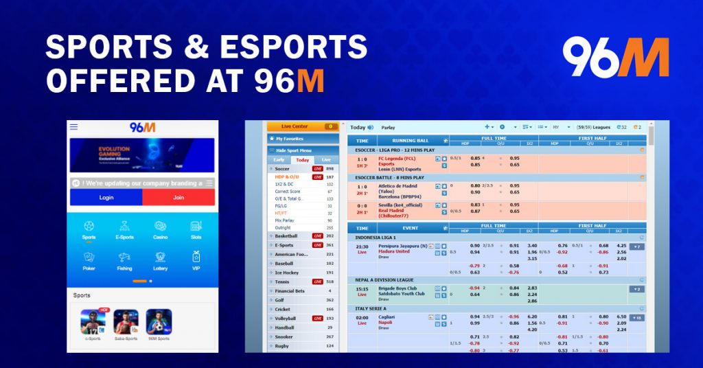 Sports & Esports Offered at 96M