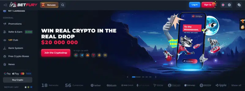 Betfury homepage